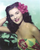 Debra Paget Close Up Portrait wearing Floral Dress Photo Print