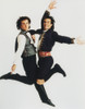 Perfect Strangers Jump Pose in Formal Outfit Portrait with White Background Photo Print - Item # VARCEL686858