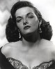 Jane Russell Portrait in Black Lace Top Shoulder Dress and Dangling Earrings Photo Print - Item # VARCEL687420