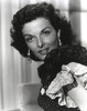 Jane Russell Portrait in Black Ruffle Sleeve Polka Dot Dress and Dangling Earrings Photo Print - Item # VARCEL687514