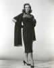 Jane Russell Posed in Black Sheer Silk Lace Top Dress and Black Velvet Gloves with Black Silk Shawl on the Shoulders Photo Print - Item # VARCEL687529