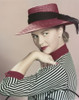 Joan Caulfield Leaning Chin On Hand in Stripes Photo Print - Item # VARCEL688003