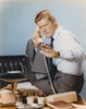Chuck Connors Holding Telephone Handle in White Polo Photo Print