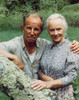 Hume Cronyn in Gray Shirt with Old Lady in Printed Blouse Photo Print - Item # VARCEL688821