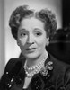 Jane Cowl Portrait in Black Silk Suit Dress and Pearl Necklace with Middle Parted Marcel Wave Hair Photo Print - Item # VARCEL696435