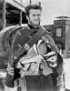 Clint Eastwood Holding Looking Away in Printed Coat with Pistol Photo Print - Item # VARCEL696631
