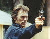 Clint Eastwood Looking Serious in Blue Long Sleeve with Pistol Photo Print - Item # VARCEL696764