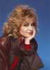 Lisa Eilbacher in Leather Coat Blue Background Portrait Photo Print - Item # VARCEL696869