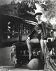 Anita Ekberg sitting on the Terrace wearing Long Sleeves in Classic Portrait Photo Print - Item # VARCEL696925