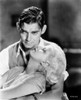 Jean Harlow Portrait Couple Shot in White Short Sleeve Deep V-Neck Linen Dress with Arms Crossed Photo Print - Item # VARCEL697199