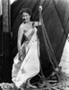 Yvonne Decarlo posed in White Dress in Black and White Photo Print - Item # VARCEL697316