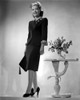 Gloria DeHaven posed in Black Formal Dress in Black and White Photo Print - Item # VARCEL697499