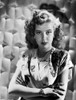 Gloria DeHaven Curly Hair, Red lipstick Posed in White Gown Photo Print - Item # VARCEL697559