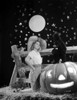Nan Grey Kneeling Beside of a Pumpkin Portrait Photo Print - Item # VARCEL699416