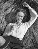 Dorothy Hart on Long Sleeve Lying on Hay Photo Print - Item # VARCEL699795
