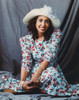 Portrait of Telma Hopkins posed in Floral Dress with Hat Photo Print - Item # VARCEL700060