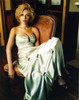 Scarlett Johansson in White Gown on Couch Photo Print - Item # VARCEL700609
