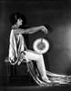 Barbara Lamarr on a Long silk Dress sitting Side view Photo Print - Item # VARCEL701023