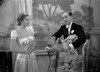 Damsel In Distress with Joan Fontaine wearing Dress in Black and White Photo Print