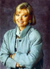 Jane Curtin Portrait in Blue Herringbone Velvet Coat and Pale Blue Scarf with Arms Crossed Photo Print - Item # VARCEL688916