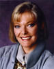 Jane Curtin Portrait in Blue Herringbone Velvet Coat and Grey Twill Shirt with Knitted Dark Blue Collar Photo Print - Item # VARCEL688919