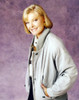Jane Curtin Portrait in Grey Silk Coat with Grey Tweed Collar in Violet Background Photo Print - Item # VARCEL688920