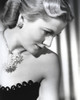 Joan Fontaine wearing a Strapless Black Dress and a Necklace Photo Print - Item # VARCEL689355