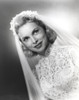 Janet Leigh Posed in White Silk Lace Wedding Dress with Sheer Silk Veil Photo Print - Item # VARCEL690217