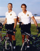 Jim Davidson Posed in White Polo Shirt with Bicycle Photo Print - Item # VARCEL692755