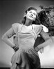 Ramsey Ames Posed with Hands on Hips in White Formal Dress in Black and White Portrait Photo Print - Item # VARCEL692801