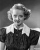 Bette Davis Portrait in Whit Collar Black Short Sleeve Velvet Shirt with Curtain Hair Hairstyle Photo Print - Item # VARCEL693308