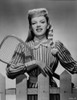 Judy Garland striped shirt and tennis racket Photo Print - Item # VARCEL694120