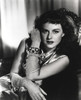 Paulette Goddard Seated in Silk Dress with Gloves Portrait Photo Print - Item # VARCEL694742