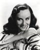 Paulette Goddard smiling wearing Stripe Dress Close Up Portrait with White Background Photo Print - Item # VARCEL694830