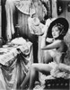 Marlene Dietrich Seated in White Dress in Black and White Photo Print - Item # VARCEL695249