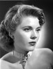 Peggy Castle with Necklace Looking Away in Black and White Close Up Portrait Photo Print - Item # VARCEL695910