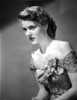 Peggy Castle Posed in Floral Dress in Black and White Portrait Photo Print - Item # VARCEL695930