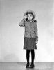 Jane Withers Posed in Grey Long Sleeve Shirt and Short Gingham Skirt with Black Leggings and Straw Hat Photo Print - Item # VARCEL705601