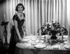 Jane Wyman Posed in Black Short Sleeve Square-Neck Silk Dress Photo Print - Item # VARCEL705870