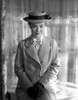 Jane Wyman Portrait in White Linen Tweed Coat and White scarf with Black Velvet Gloves and Flat Hat Photo Print - Item # VARCEL705922