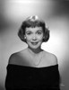 Jane Wyman Portrait in Black Long Sleeve Shoulder Dress and Pearl Earrings with Pearl Necklace Photo Print - Item # VARCEL705906