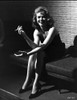 Anne Francis Smoking Cigarette in Black and White Portrait Photo Print - Item # VARCEL705999