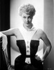 Jan Sterling Portrait in White Collar Neck Strap Black Velvet Shoulder Dress with Left Hand on the Waist Photo Print - Item # VARCEL706486