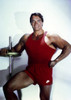 Arnold Schwarzenegger posed in Red Gym Outfit Photo Print - Item # VARCEL706917