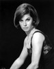 Stefanie Powers Posed in Black and White Portrait wearing Black Dress with Pearl Necklace Photo Print - Item # VARCEL707257
