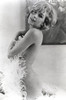 Stella Stevens Nude with Feather Scarf in Black and White Portrait Photo Print - Item # VARCEL707801