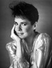 Stockard Channing Chin Leaning on Hand Pose wearing Silk Dress in Black and White Portrait Photo Print - Item # VARCEL708096