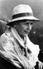 Peggy Ashcroft wearing Straw hat in Black and White Portrait Photo Print - Item # VARCEL708221