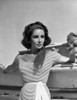 Elizabeth Taylor Posed in Stripe Top Classic Portrait Photo Print - Item # VARCEL708321