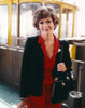 Jessica Walter Portrait in Black Coat and Red Collar Dress with Black Leather Shoulder Bag Photo Print - Item # VARCEL709170